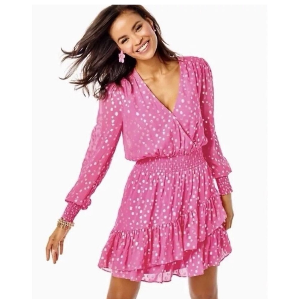 Lilly Pulitzer Cristiana Long Sleeve Ruffle Dress NWT, size 12